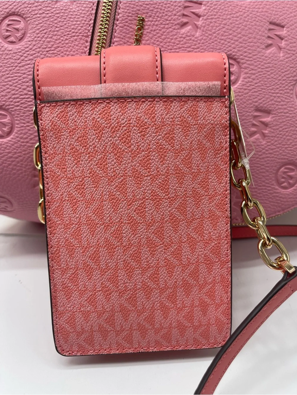 Michael Kors Carmen Small NS Phone Xbody Crossbody Bag Grapefruit NWT